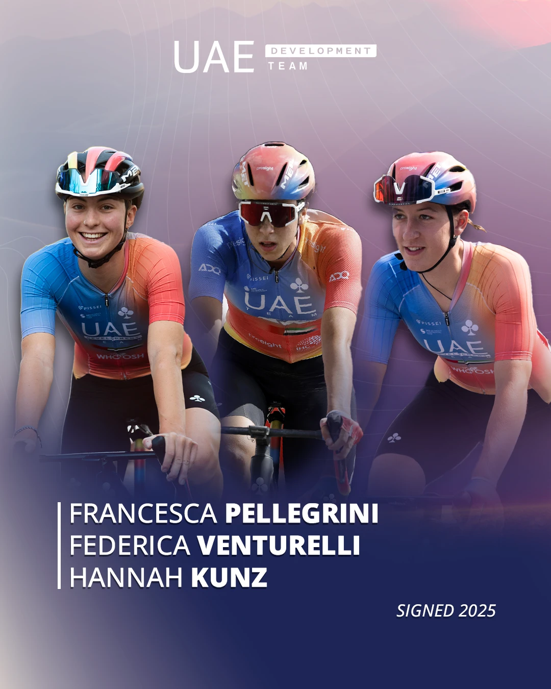 Pellegrini, Venturelli and Kunz confirmed with UAE Development Team